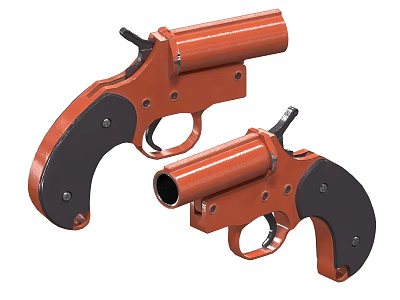 Two Red And Black Air Pistols As Sports Equipment For Shooting Practice 3d model Two Red And Black Air Pistols As Sports Equipment For Shooting Practice 3d model