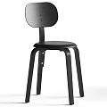 Modern Minimalist Solid Wood Dining Chair With Round Backrest And Curved Legs Design