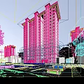 Modern High Rise Residential Building Surrounded by Greenery and Landscaped Gardens