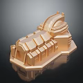 Detailed Golden Commercial Equipment 3D Model With Structured And Curved Design Sections