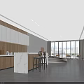 Modern Office Corridor Design With Glass Partitions Recessed Lighting And Gray Flooring