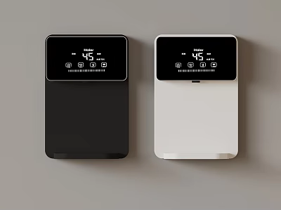 Black and White Smart Temperature Humidity Monitor Devices with Digital Screens 3d model