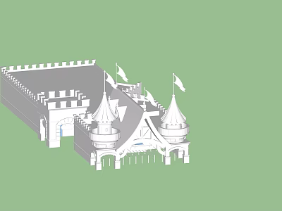 European-style castle 3d model
