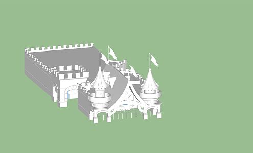 European-style castle 3d model