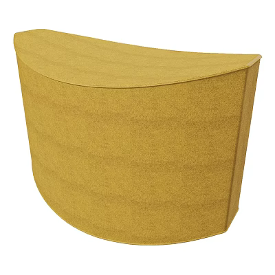 Yellow Curved Stool with Textured Upholstered Surface for Modern Home Decor 3d model