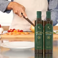 Organic Camellia Oil Bottles In Kitchen Cooking Scene