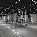 Modern Fitness Gym With Diverse Workout Equipment And Spacious Training Space