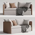 Modern double sofa 3d model