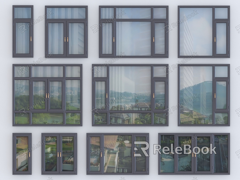 window glass window casement window sliding window aluminum alloy window broken bridge aluminum window bay window glass door floor-to-ceiling window model