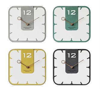 Modern clock square wall clock 3d model