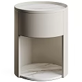 Modern Bedroom Nightstand Design With Sleek Marble Top And Open Storage Shelf