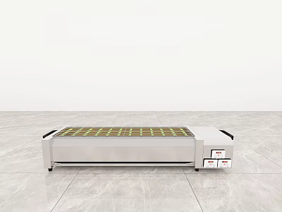 Stainless Steel Commercial Kitchen Appliance With Heating Tray Top And Control Panel 3d model