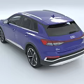 Audi Blue SUV Modern Exterior Design With Sleek Front Grille And Alloy Wheels