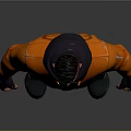 3D Game and Movie Character Wearing Orange Jacket Blue Pants Black Gloves and Shoes