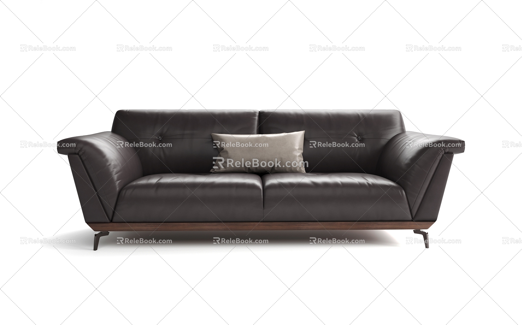 Antique Three-Seat Sofa Modern American Vintage Dark Brown Sofa 3d model