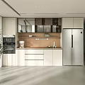 Modern Sideboard Refrigerator Coffee Machine Tea Cabinet Sideboard End View Cabinet 3d model