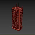 Modern High Rise Building With Multiple Floors And Antenna On Top
