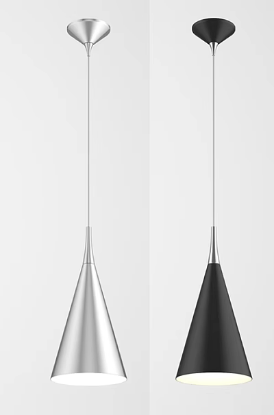 Modern Silver and Black Conical Design Pendant Lights for Interior Decoration 3d model