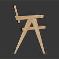 Stylish Leisure Chair With Wooden Frame Woven Backrest And Brown Cushioned Seat Modern Minimalist Design