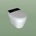 Modern Smart Toilet with White Design and Black Control Panel 3d model