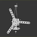 Metal Helicopter Model With Detailed Mechanical Structure Rotor Blades And Wheels