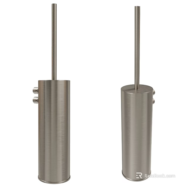 Modern Cylindrical Stainless Steel Decorative Ornament Set Featuring Slender Top Rods For Home Decor 3d model 