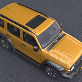Yellow Retro Style SUV With Tough Design Black Accents Front Grille And Round Headlights