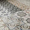 Decorative Floor Tiles With Geometric And Floral Patterns For Interior Design 3d model