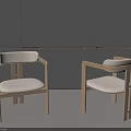 Modern Leisure Chairs With Light Wooden Frame And White Padded Seats
