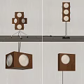 Adai medieval floor lamp combination chandelier wall lamp 3d model