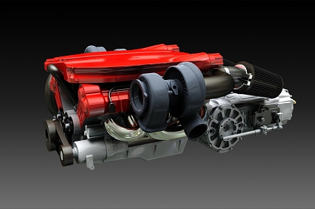 modern engine 3d model