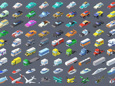 Modern Cartoon City Car Plane Taxi Vehicle Combination Low Mold Cartoon Children's Building Blocks City Building Traffic Combination Transport Building Tools Toy Building Blocks 3d model