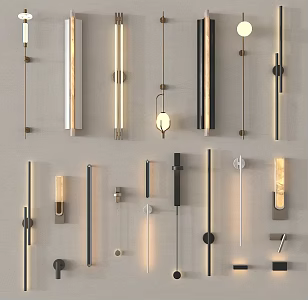 Modern long strip wall lamp metal wall lamp linear wall lamp 3d model