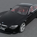Black BMW Coupe Car With Sleek Design On Open Road And Sky Background