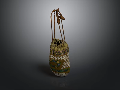 Handwoven Decorative Tassel Bag With Floral Patterns For Daily Use 3d model