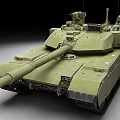 Modern Green Main Battle Tank With Long Cannon And Turret Equipment