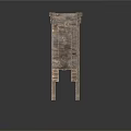 Damaged Brick Wall Structure With Broken Sections And Textured Surface 3d model