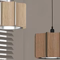 Two Modern Wooden Pendant Lights With Geometric Design And Soft Glow