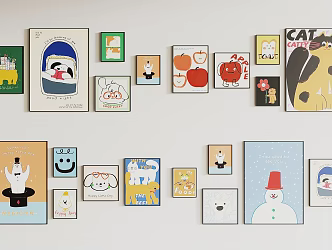 Modern Children's Hanging Paintings 3d model