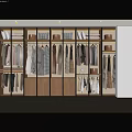 Modern Glass Door Wardrobe Interior Design With Hanging Clothes Drawers And Storage Compartments