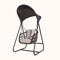 Modern Outdoor Courtyard Square Park Garden Swing Hanging Chair Single Swing 3d model