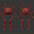 Futuristic Robotic Characters With Spherical Heads Mechanical Arms Leg Structures And White Black Color