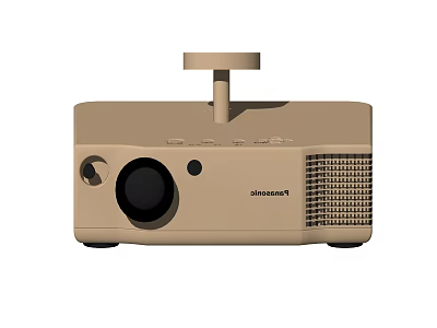 ViewSonic Beige Projection Monitoring Projector With Lens Control Buttons And Heat Sink 3d model
