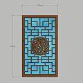 Modern Decorative Room Divider with Lattice Patterns and Circular Cutout Design 3d model