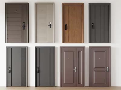 Modern door combination security door single door 3d model