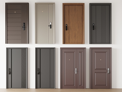 Modern door combination security door single door 3d model