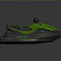 Kawasaki Green And Gray Jet Ski Recreational Watercraft With Seat And Brand Logo