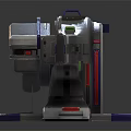Futuristic Sci Fi Character Using Advanced Mechanical Cannon With Circular Structure 3d model