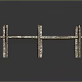 Rustic Wooden Fence With Crossed Sticks And Pointed Tops Natural Garden Design