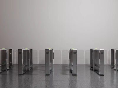 Public Facility Security Turnstiles With Metal Construction And Automatic Access Control 3d model